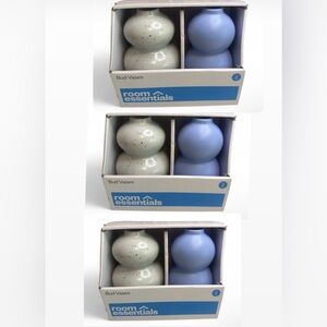 New 3 boxes 6 vases target Room Essentials Cream light Blue bud vase speckled